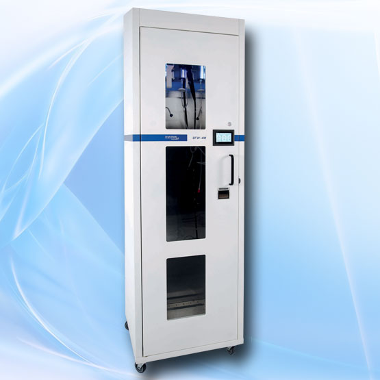 Cabinet for storing flexible endoscopes